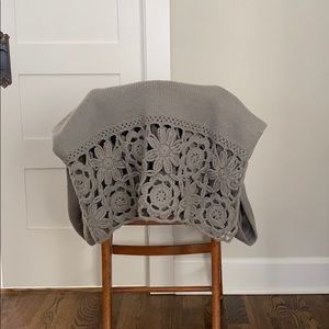 Nordstrom Grey Knit Throw Blanket
